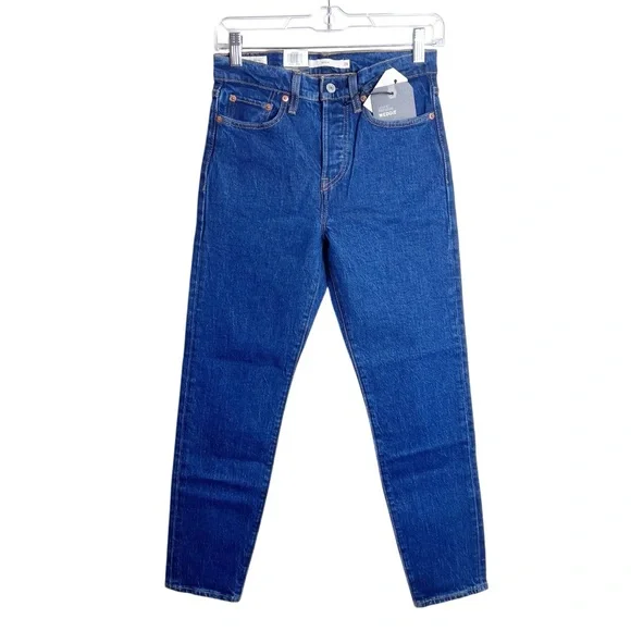 NWT Levi’s Premium Denim Big E Wedgie Icon Fit Ankle Jeans Med/Dark Wash Size 26 - Picture 1 of 16